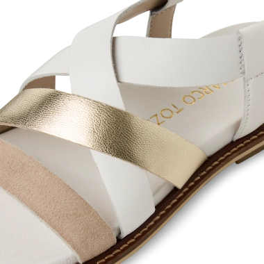 Marco Tozzi bele kožne sandale 2-28426-44-197