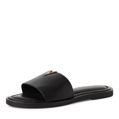 Marco Tozzi crne kožne papuče 2-27105-44-001