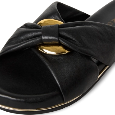 Marco Tozzi crne kožne papuče 2-27133-42-001