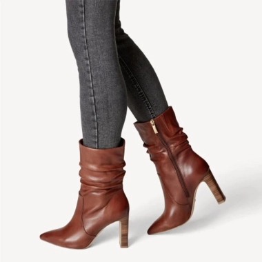 Tamaris konjak ženske kožne čizme 1-25341-27-305