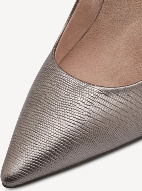 Tamaris pewter kožne štikle 1-22470-41-915