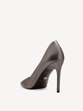 Tamaris pewter kožne štikle 1-22470-41-915