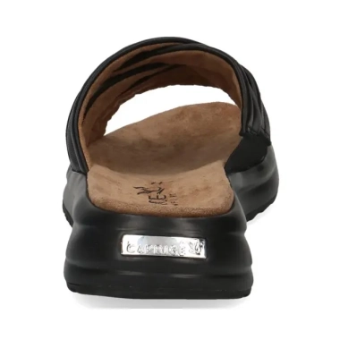 Tamaris ženske crne kožne papuče 9-9-27203-34