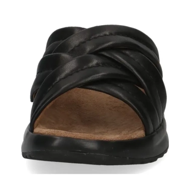 Tamaris ženske crne kožne papuče 9-9-27203-34